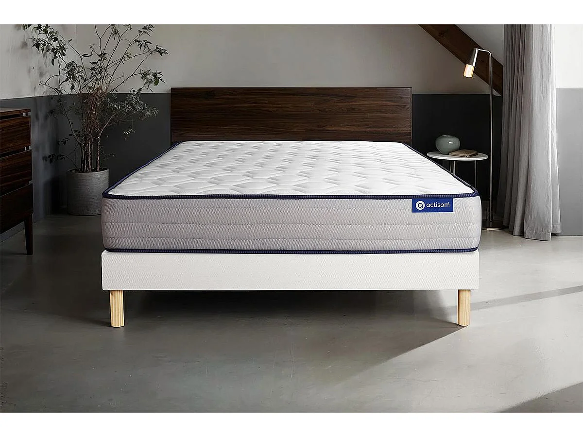 Lattenbodem en Actiflex form matras 120x190cm , matrasdikte : 22 cm , pocketveren en traagschuim , stevig, 5 comfortzones