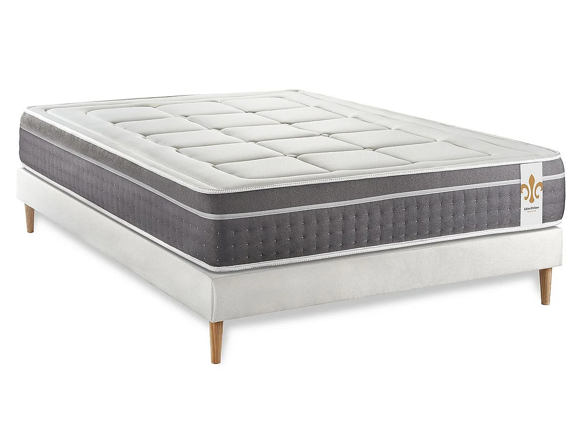 Ensemble Trente 200 x 200 cm sommier Kit Blanc