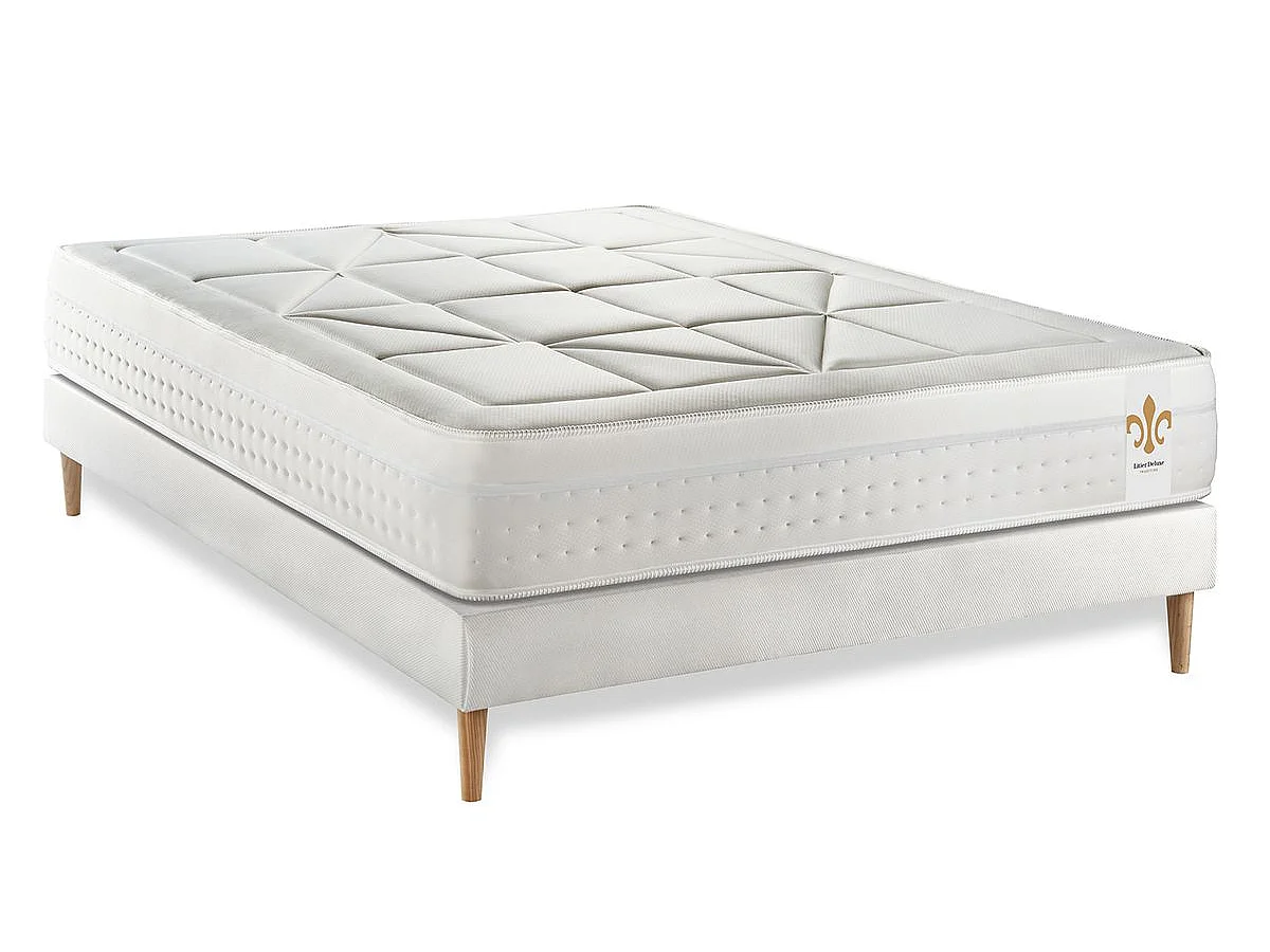 Ensemble Vingt-Huit 200 x 200 cm sommier Kit Blanc