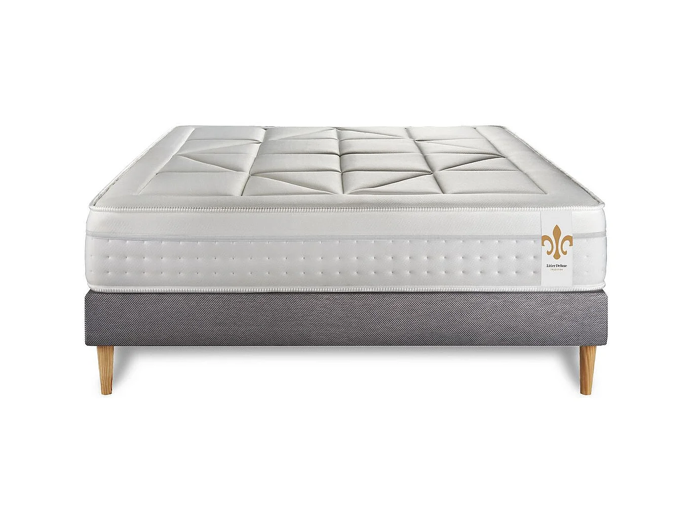 Pack Vingt-Huit 140 x 190 cm sommier Kit Gri