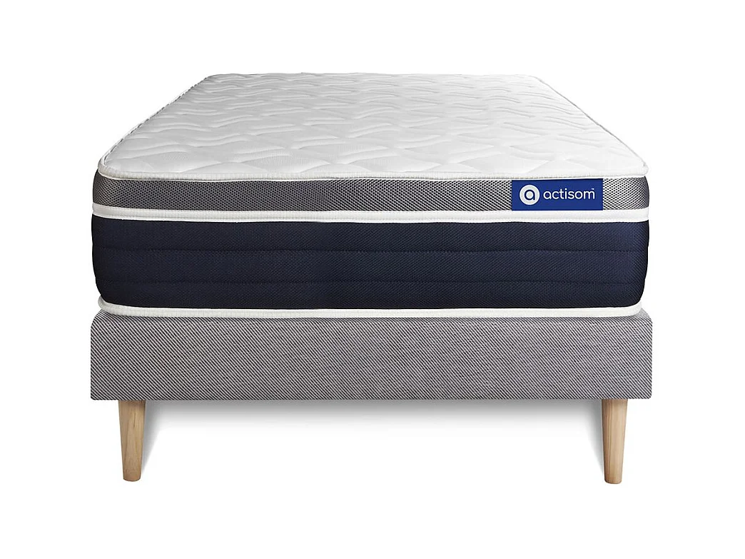 Pack colchón Actimemo confort 80x200cm + Somier, espuma viscoelástica, 7 zonas de confort