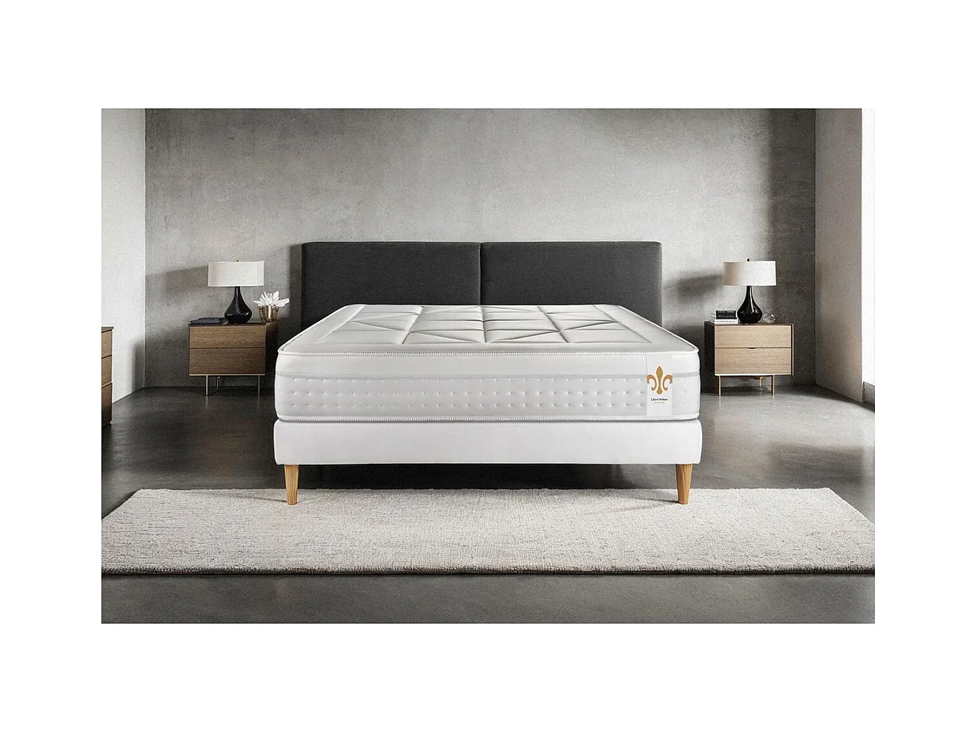 Ensemble Vingt-Huit 180 x 200 cm sommier Kit Blanc