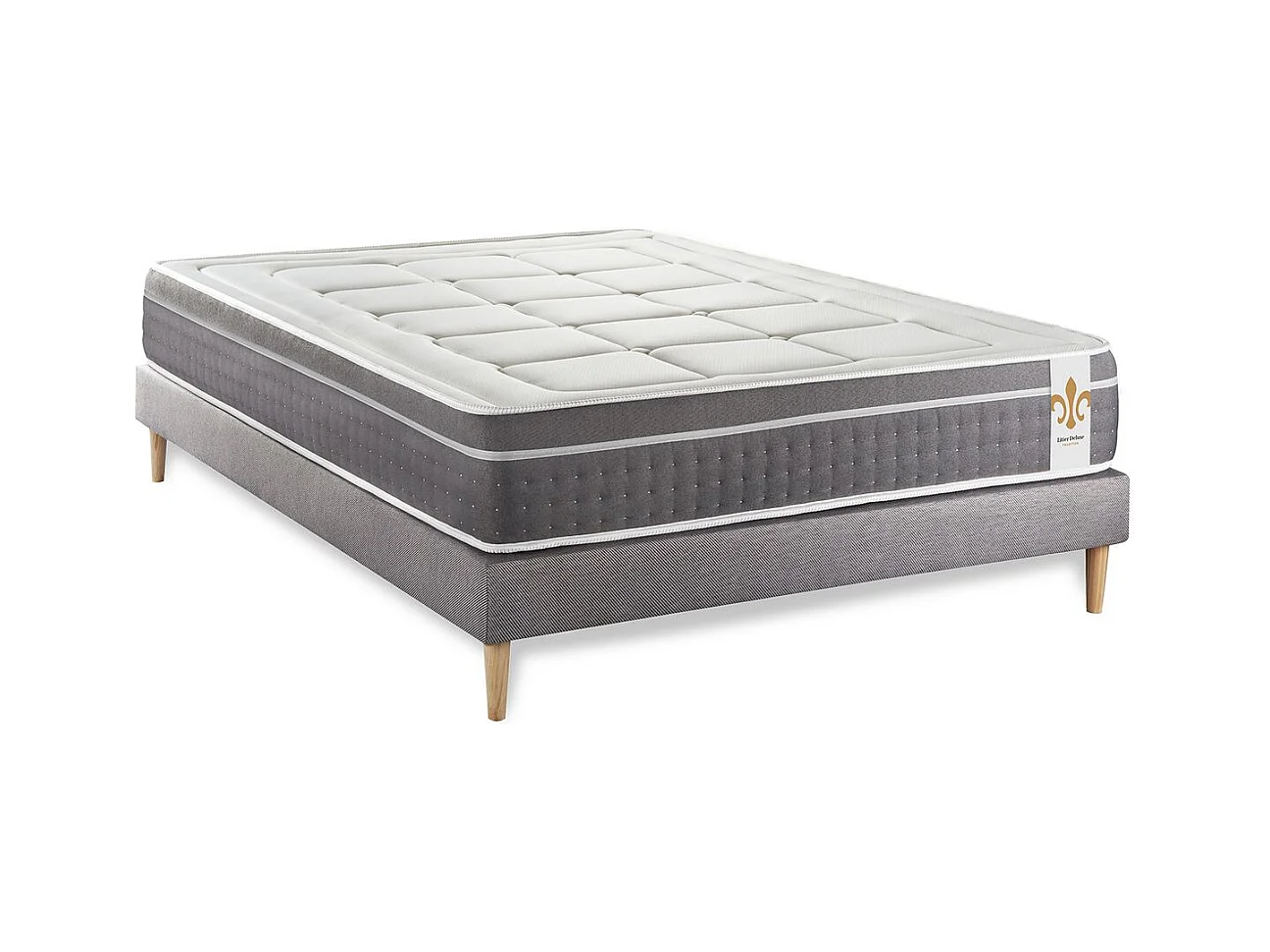 Ensemble Le Trente 160 x 200 cm sommier Gris