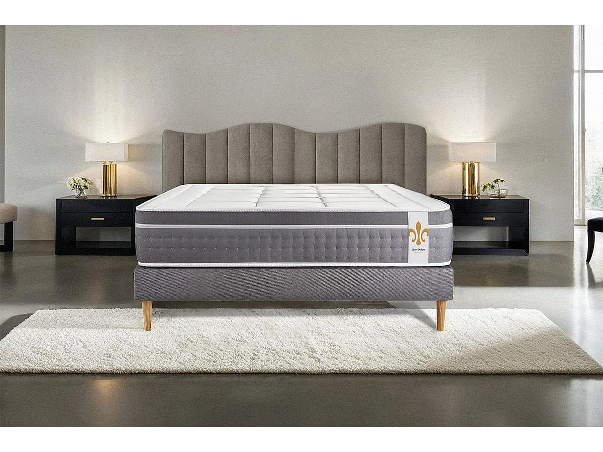 Ensemble Le Trente 160 x 200 cm sommier Gris