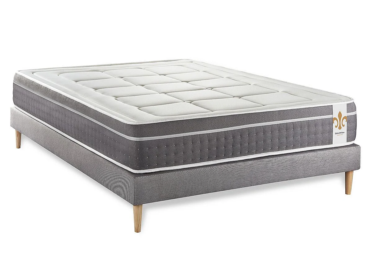 Ensemble Le Trente 160 x 200 cm sommier Gris