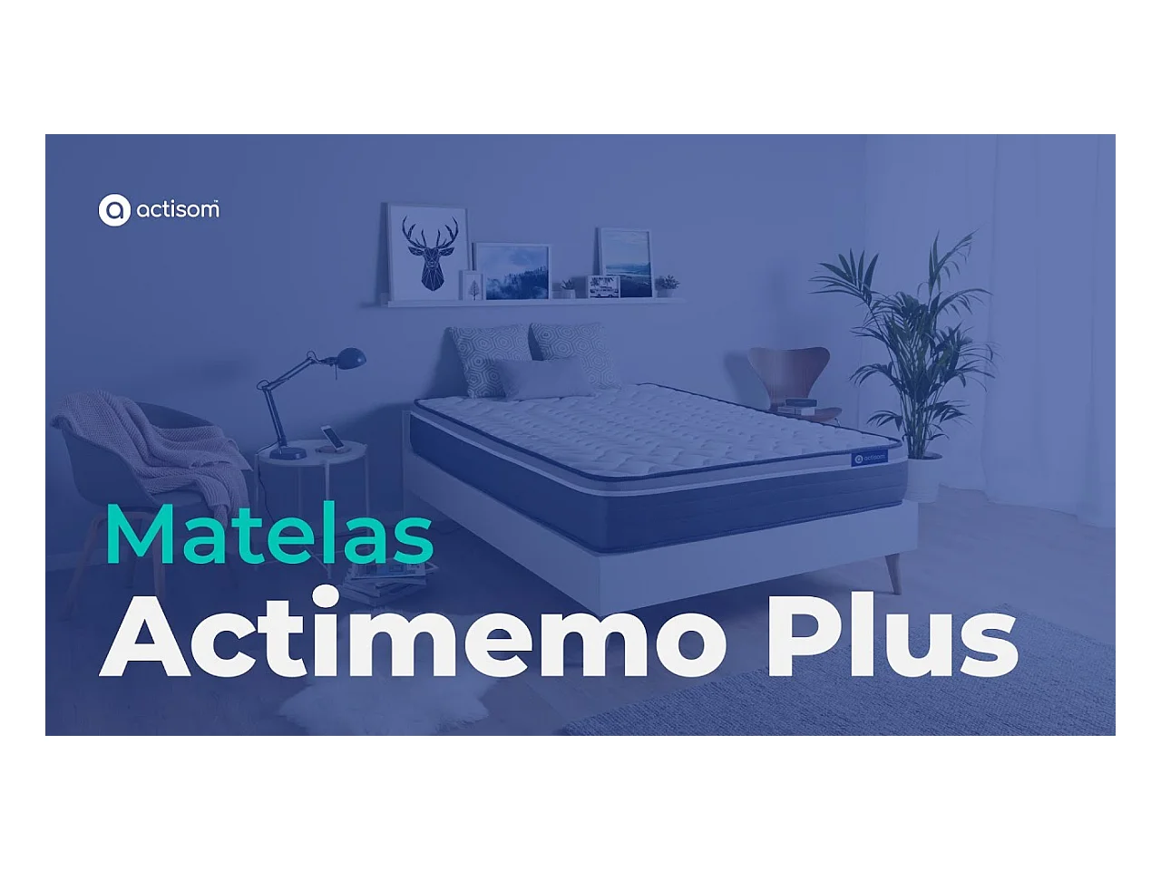 Ensemble matelas ACTIMEMO PLUS 80x190 Mémoire de forme Maxi épaisseur 7zones de confort + sommier KIT blanc
