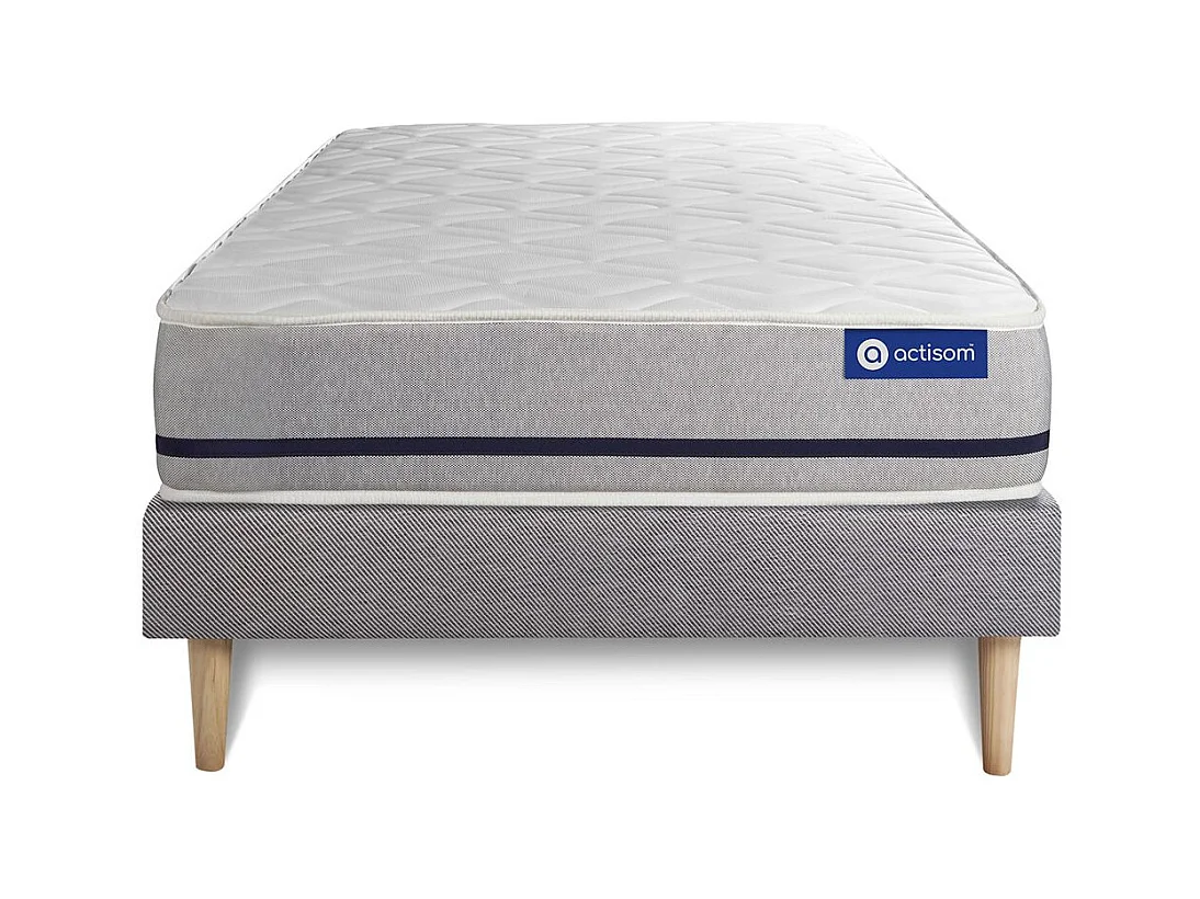 Actilatex soft matratze 80x190cm + Bettgestell mit lattenrost - Dicke : 20cm - Latex und Memory-schaum - H3