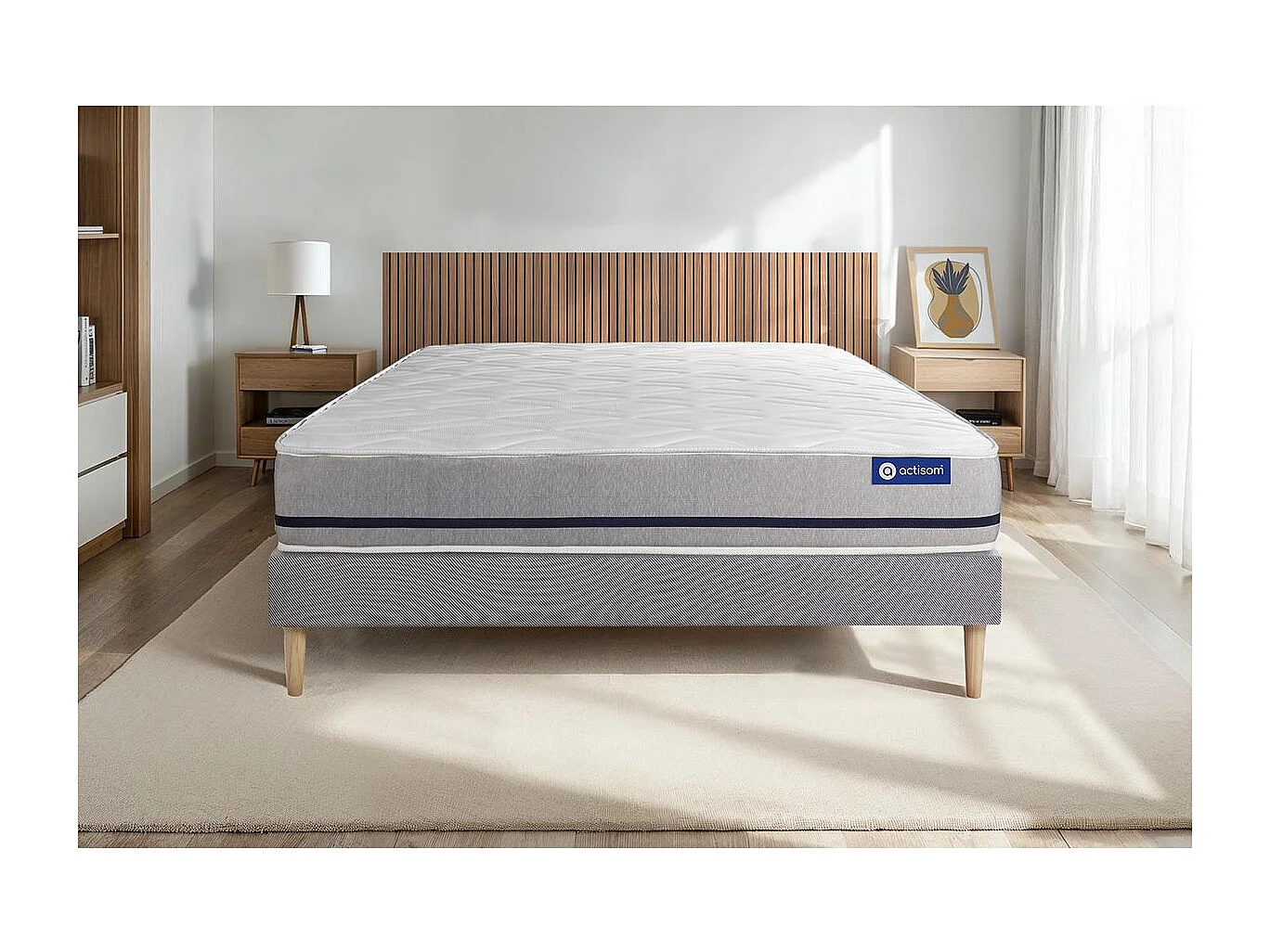 Lattenbodem en Actilatex soft matras 80x190cm , matrasdikte : 20 cm , latex en traagschuim , vrij stevig, 3 comfortzones