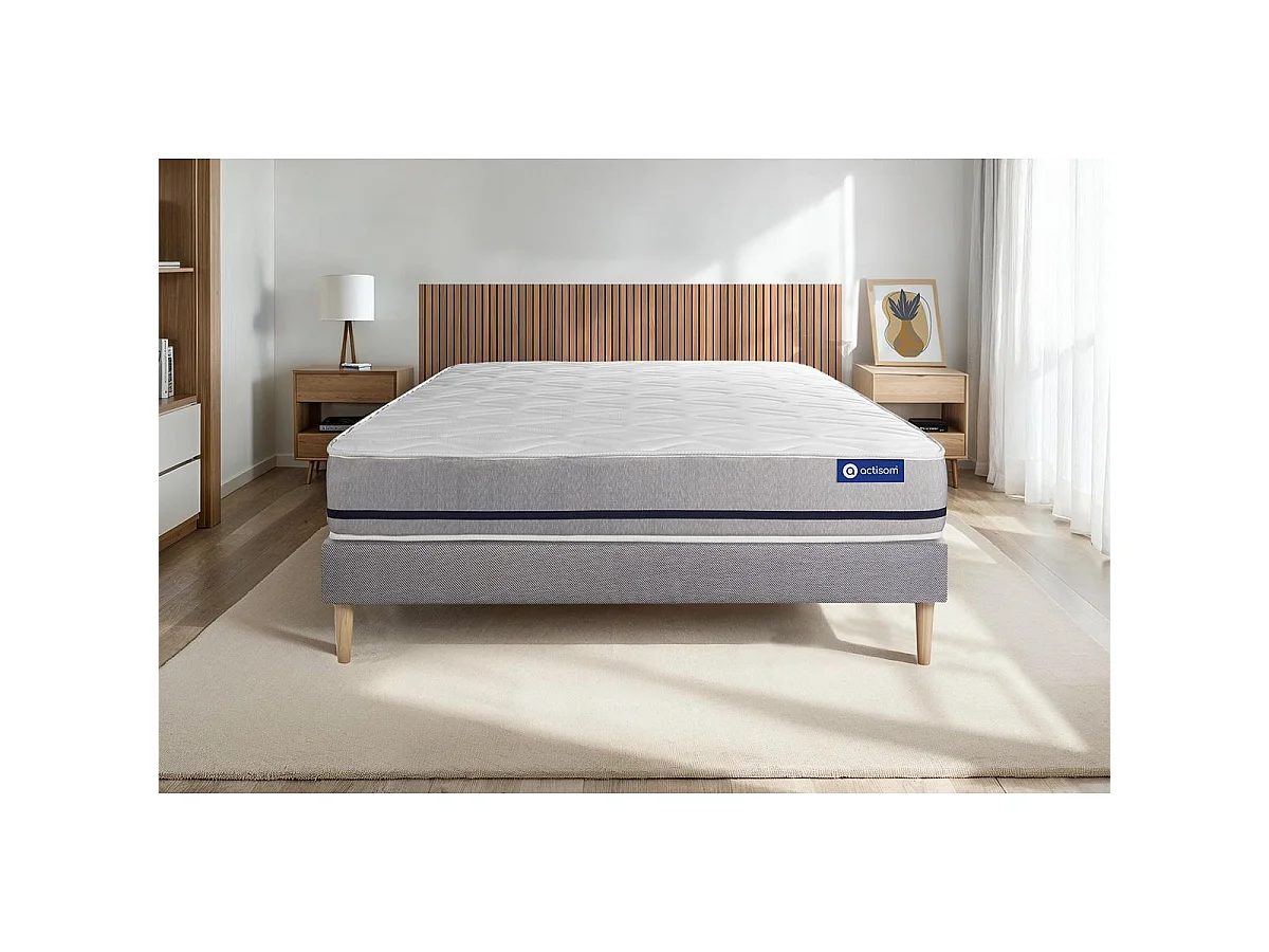 Actilatex soft matratze 80x190cm + Bettgestell mit lattenrost - Dicke : 20cm - Latex und Memory-schaum - H3