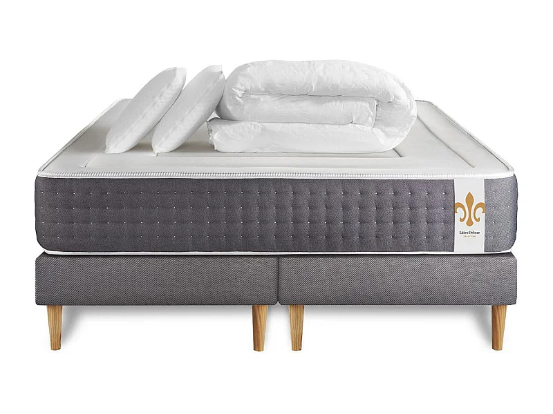 Pack Le Vingt-Six 200 x 200 cm double sommiers Gris