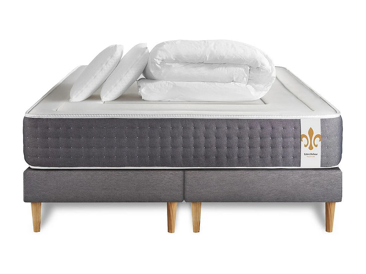 Pack Le Vingt-Six 200 x 200 cm double sommiers Gris