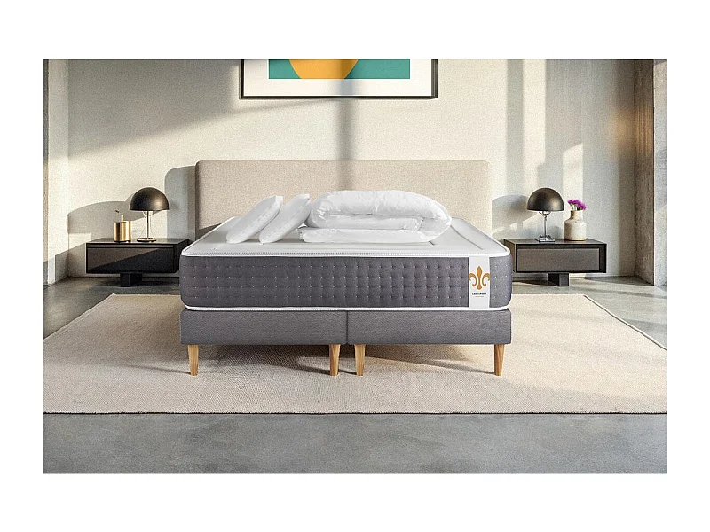 Pack Le Vingt-Six 200 x 200 cm double sommiers Gri