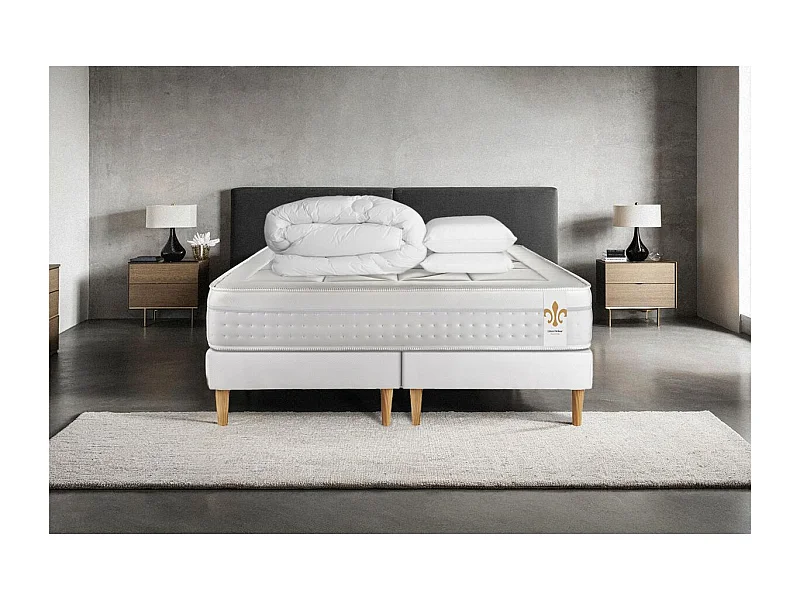 Pack Le Vingt-Huit 200 x 200 cm double sommiers Blanc