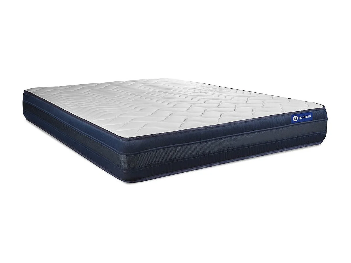 Ensemble matelas ACTIMEMO TECH 120x190 Mémoire de forme Maxi épaisseur 5zones de confort + sommier KIT blanc