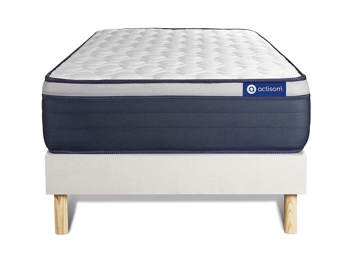 Ensemble matelas Latex+Mémoire de forme ACTILATEX MAX 80x190 cm Maxi épaisseur 7zones de confort + sommier KIT blanc