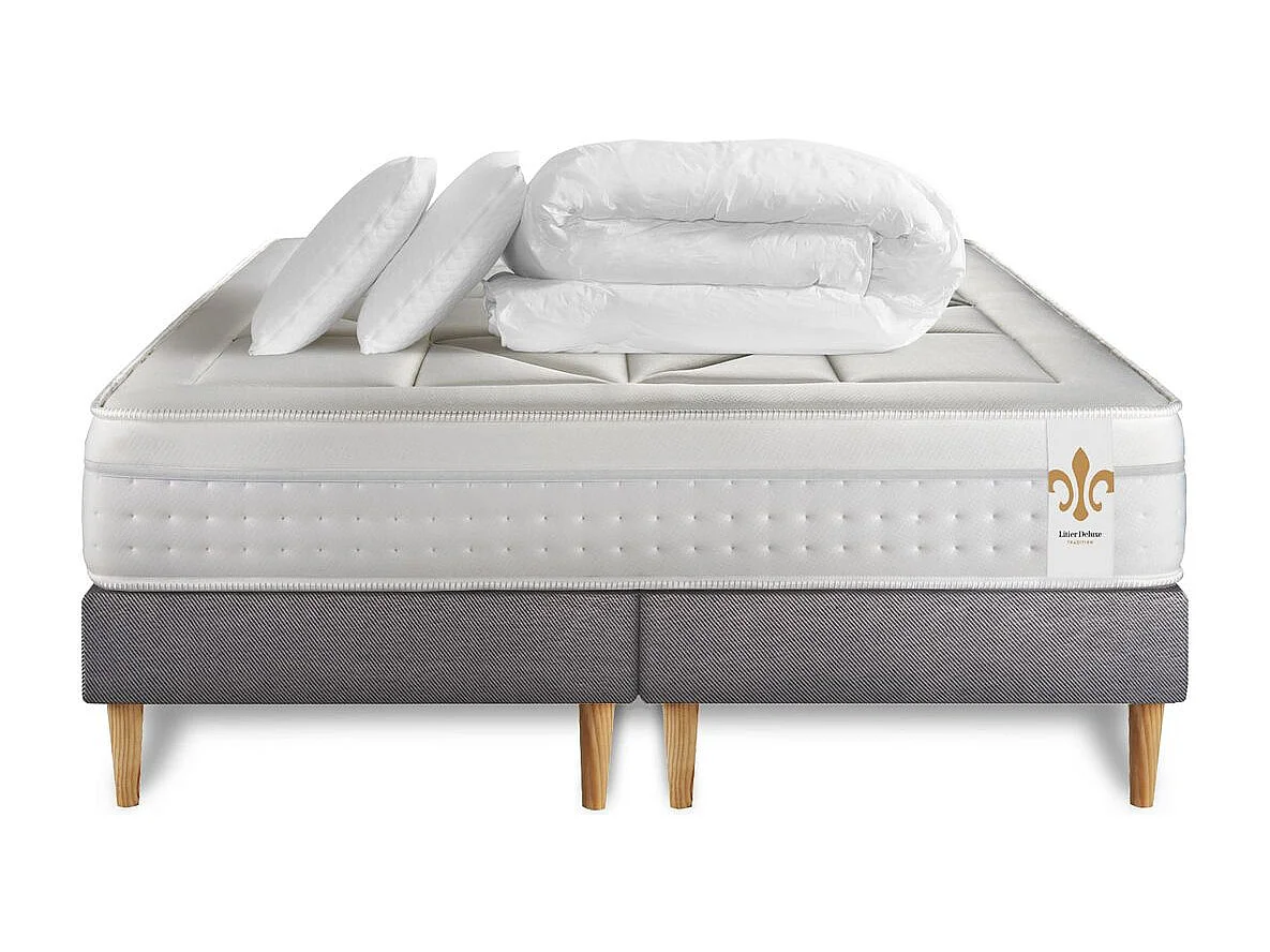 Pack Le Vingt-Huit 200 x 200 cm double sommiers Gri