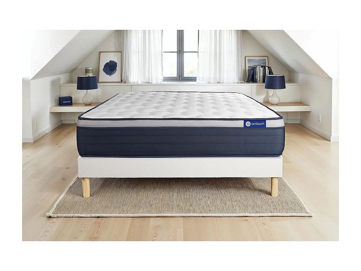 Lattenbodem en Actiflex max matras 80x190cm , matrasdikte : 26 cm , pocketveren en traagschuim , stevig, 7 comfortzones