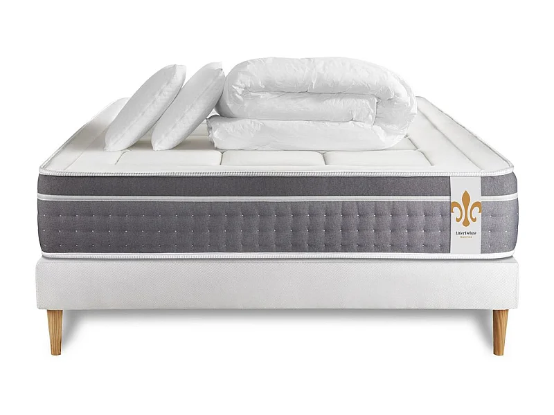 Pack Trente 200 x 200 cm sommier Kit Blanc