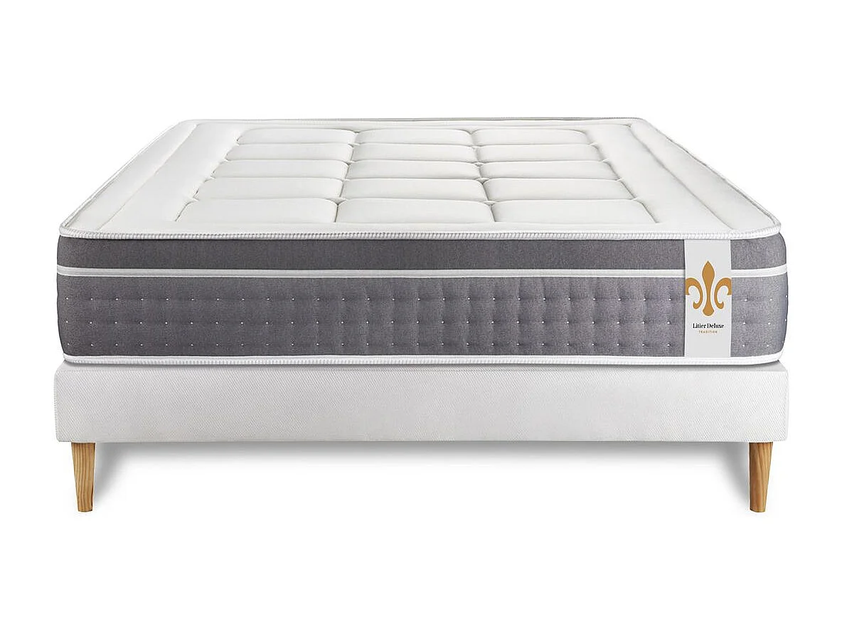 Pack Trente 200 x 200 cm sommier Kit Blanc