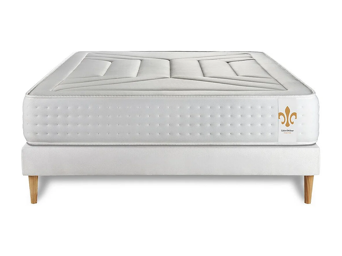 Ensemble Vingt-Quatre 160 x 200 cm sommier Kit Blanc