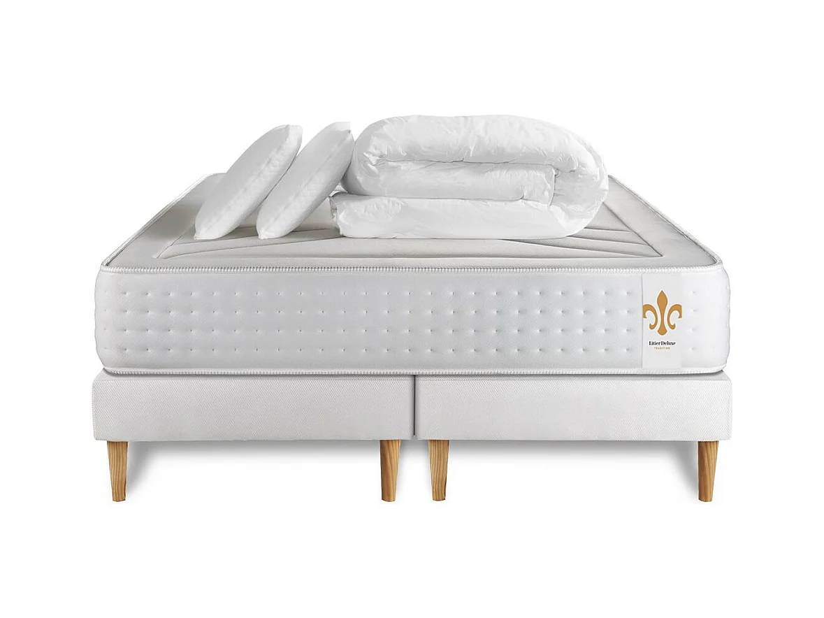 Pack Le Vingt-Quatre 160 x 200 cm double sommiers Blanc