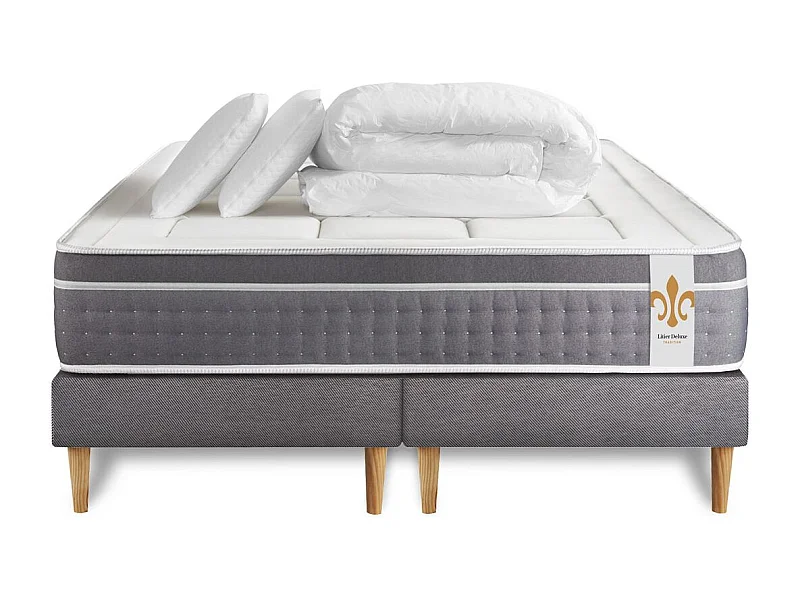 Pack Le Trente 160 x 200 cm double sommiers Gris