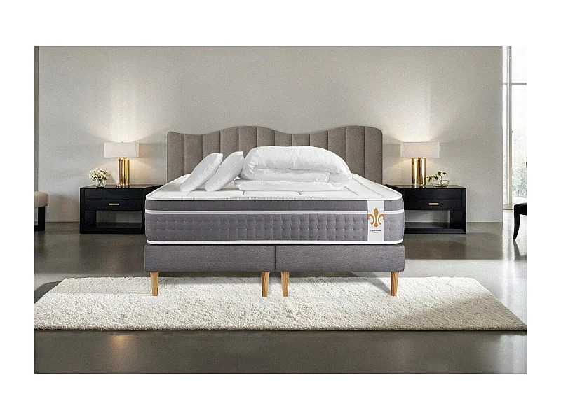 Pack Le Trente 160 x 200 cm double sommiers Gris