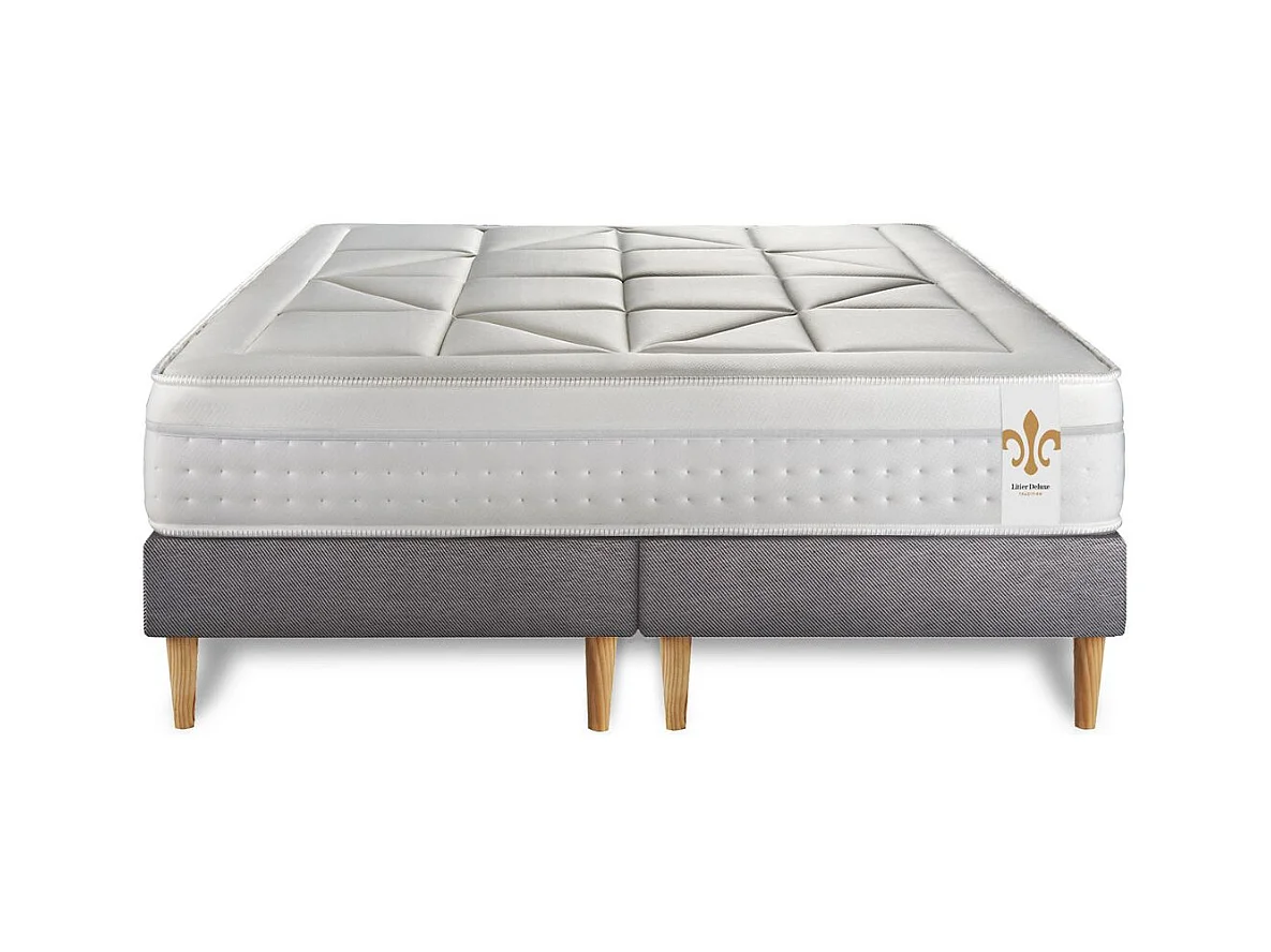 Ensemble Le Vingt-Huit 180 x 200 cm double sommiers Gris
