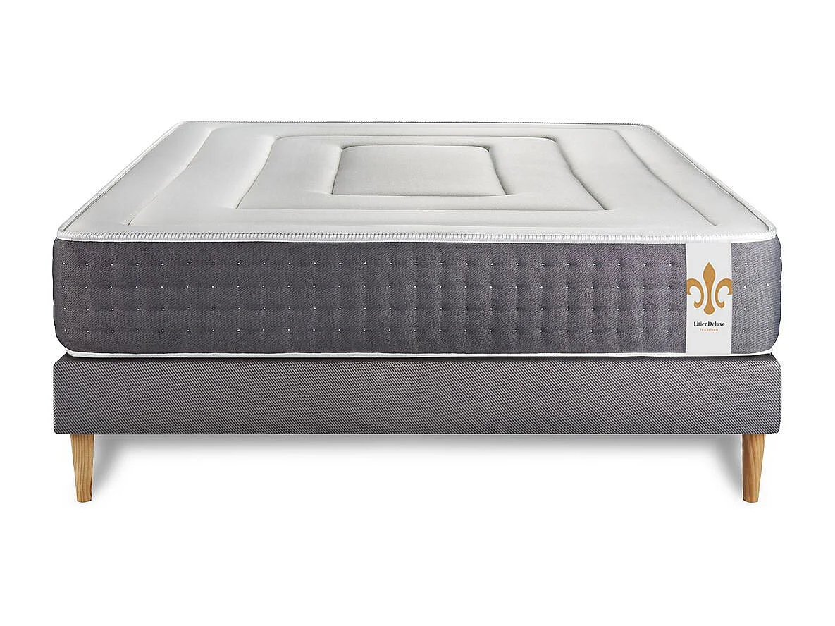Ensemble Le Vingt-Six 160 x 200 cm sommier Gris