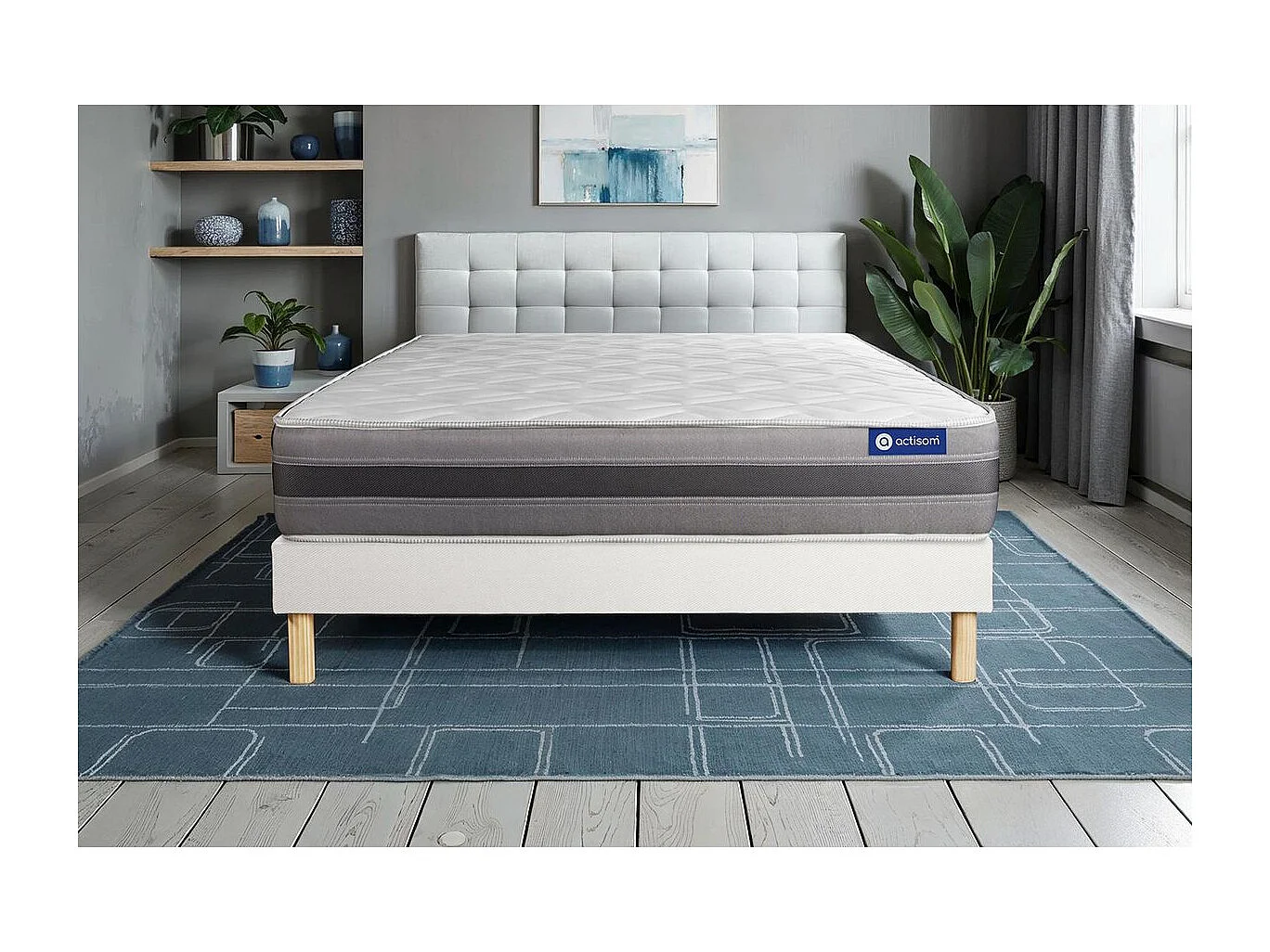 Lattenbodem en Actiflex relax matras 120x200cm , matrasdikte : 24 cm , pocketveren en traagschuim , vrij stevig, 5 comfortzones