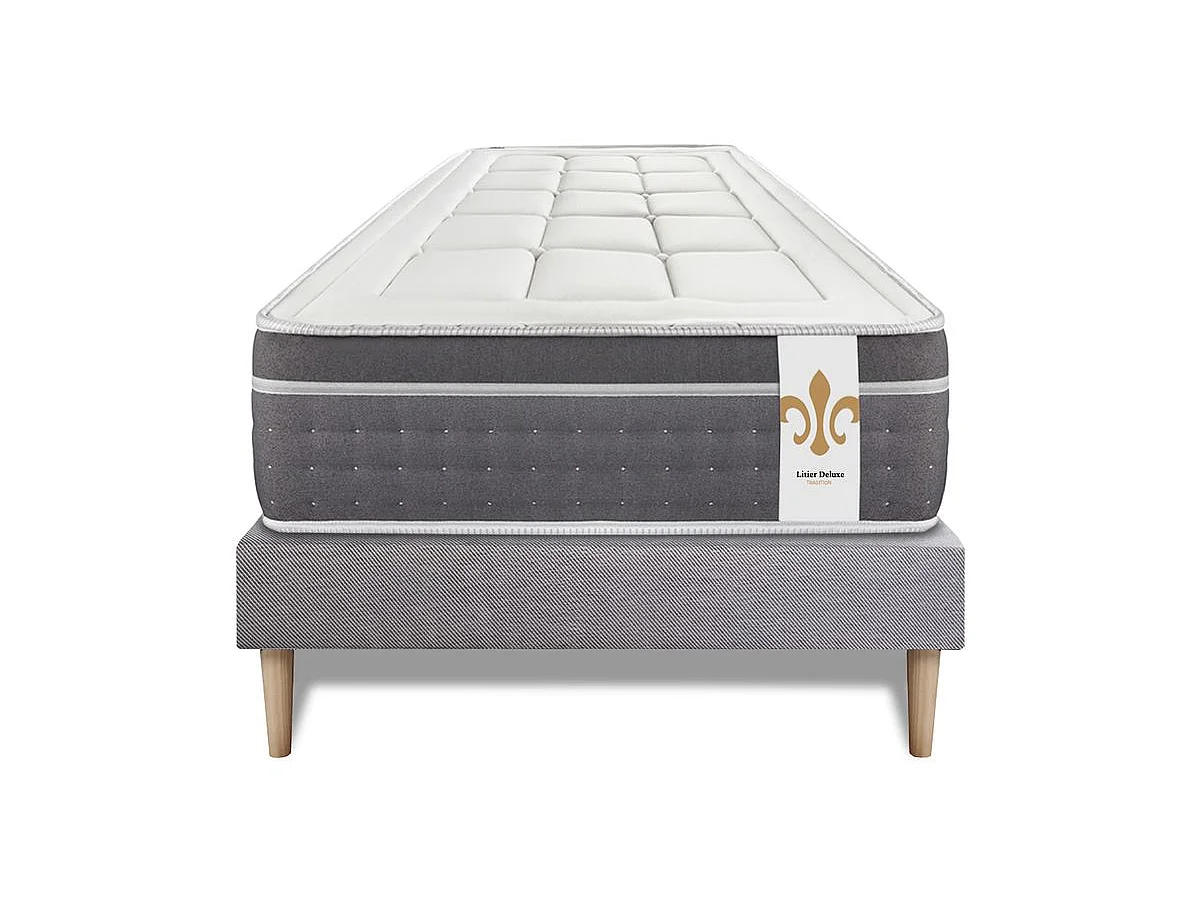 Ensemble Le Trente 90 x 200 cm sommier Gris
