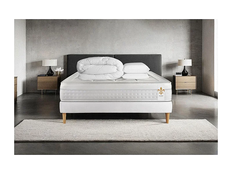 Pack Le Vingt-Huit 140 x 200 cm sommier Blanc