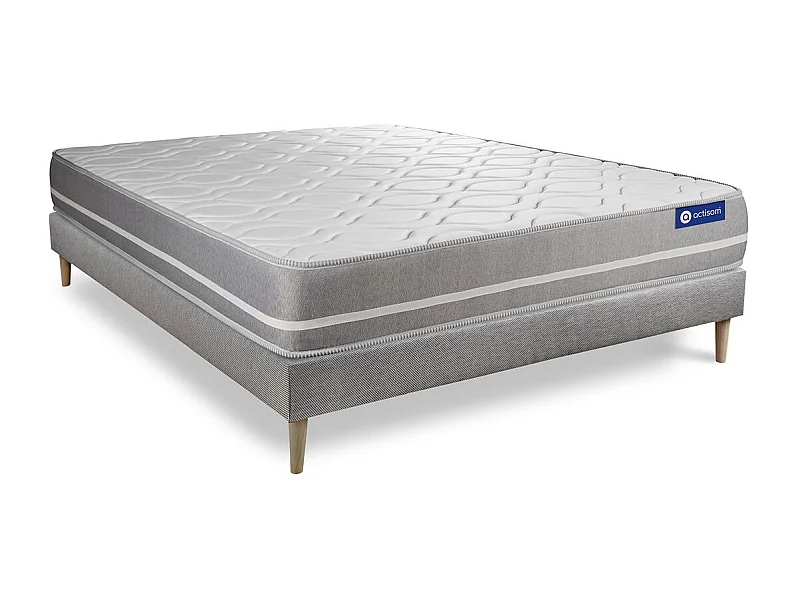 Ensemble matelas Ressorts ensachés ACTIFLEX TOUCH 120x200 3zones de confort + sommier KIT gris