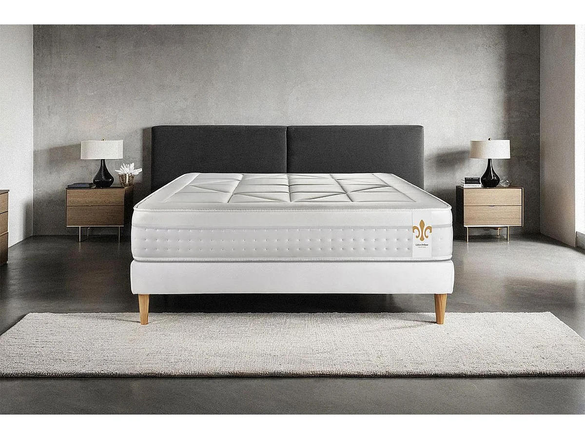 Ensemble Le Vingt-Huit 90 x 200 cm sommier Blanc