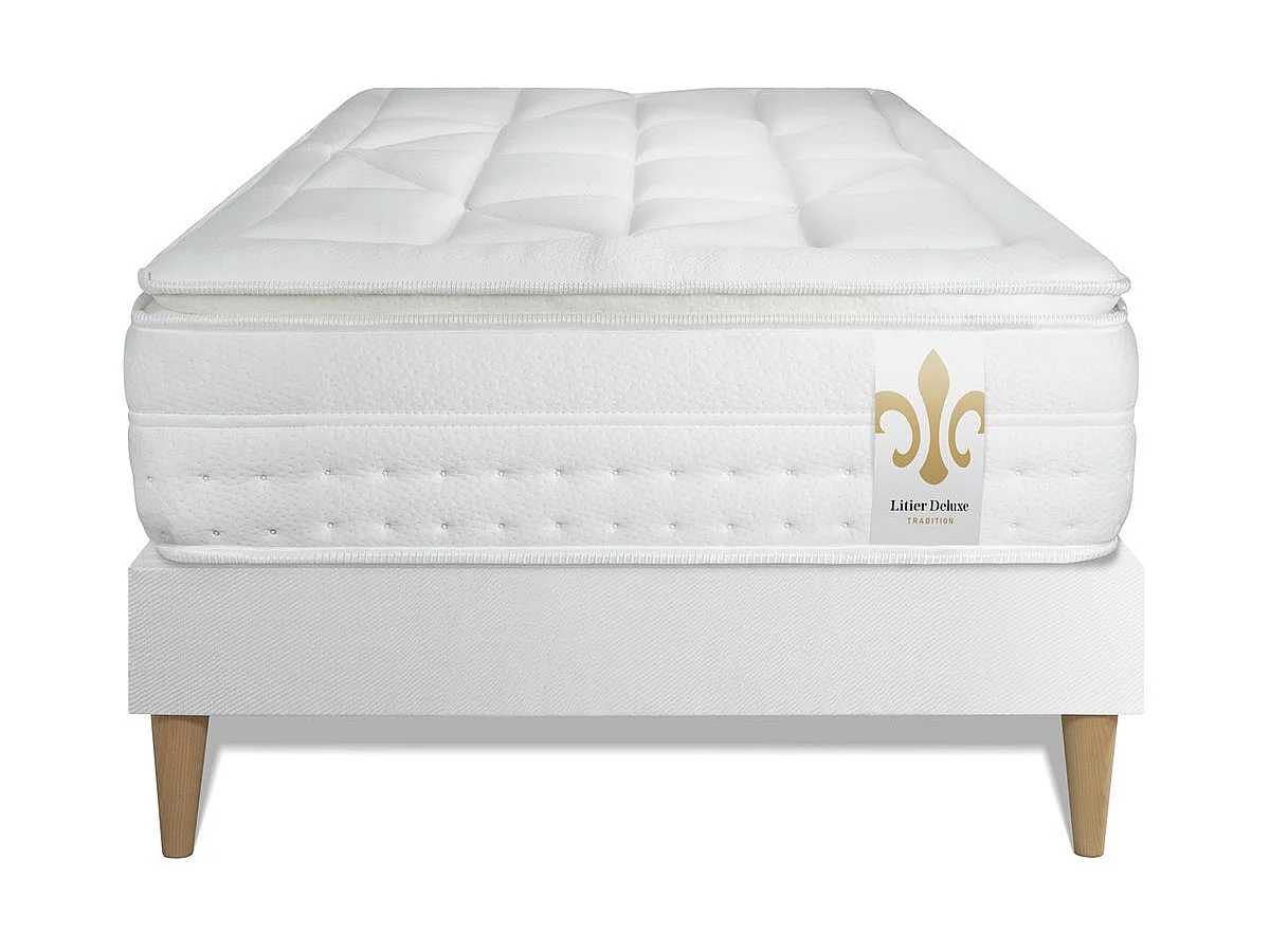 Ensemble Le Vingt-Huit 90 x 200 cm sommier Blanc