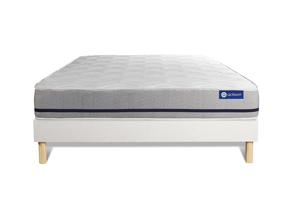 Ensemble matelas 120x200 ACTIFLEX SOFT 3zones de confort + sommier KIT blanc