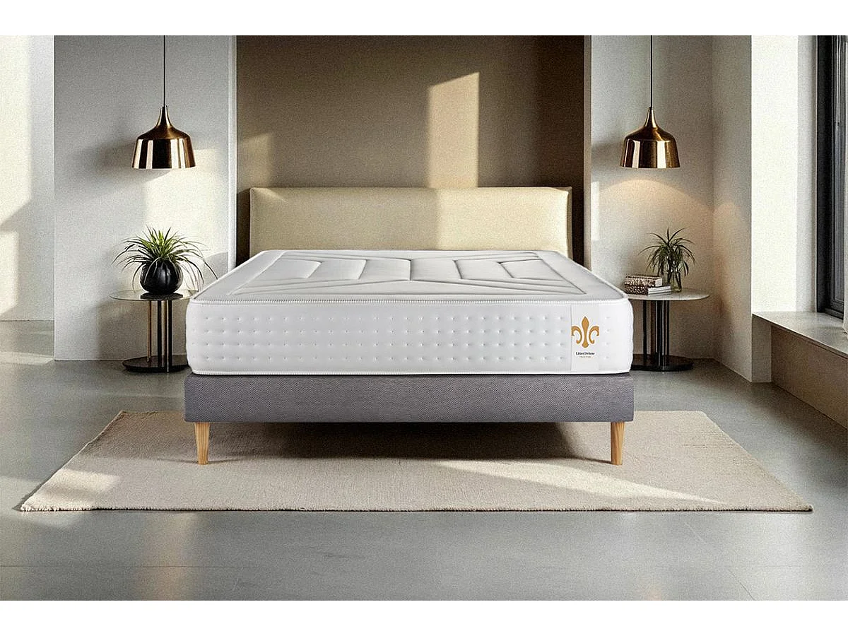 Ensemble Le Vingt-Quatre 90 x 200 cm sommier Gris