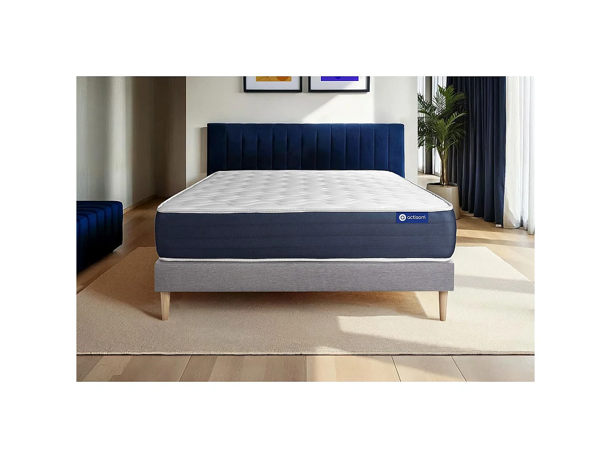 Actimemo sleep matratze 80x190cm + Bettgestell mit lattenrost - Dicke : 22cm - Memory-schaum - H3