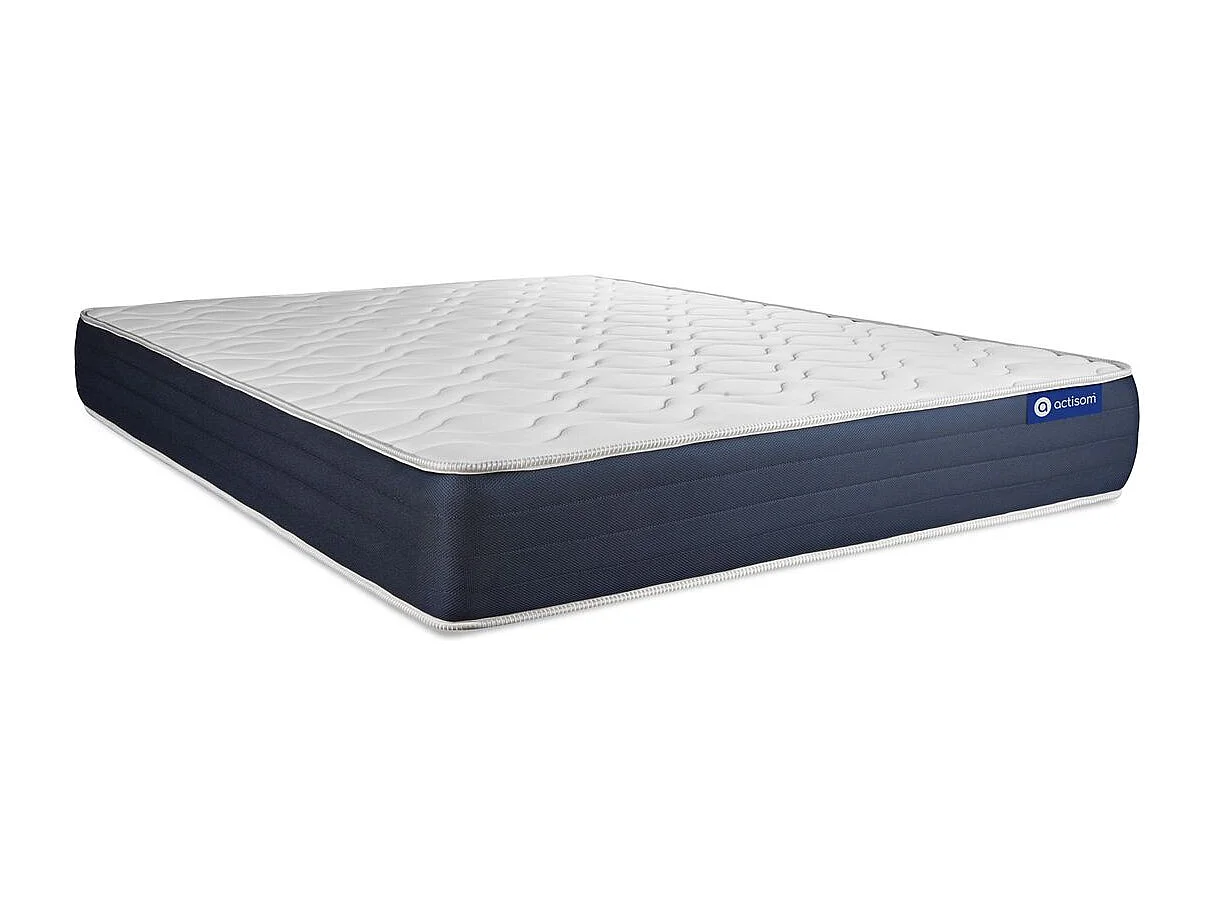 Ensemble matelas Mémoire de forme ACTIMEMO SLEEP 120x190 5zones de confort + sommier KIT gris