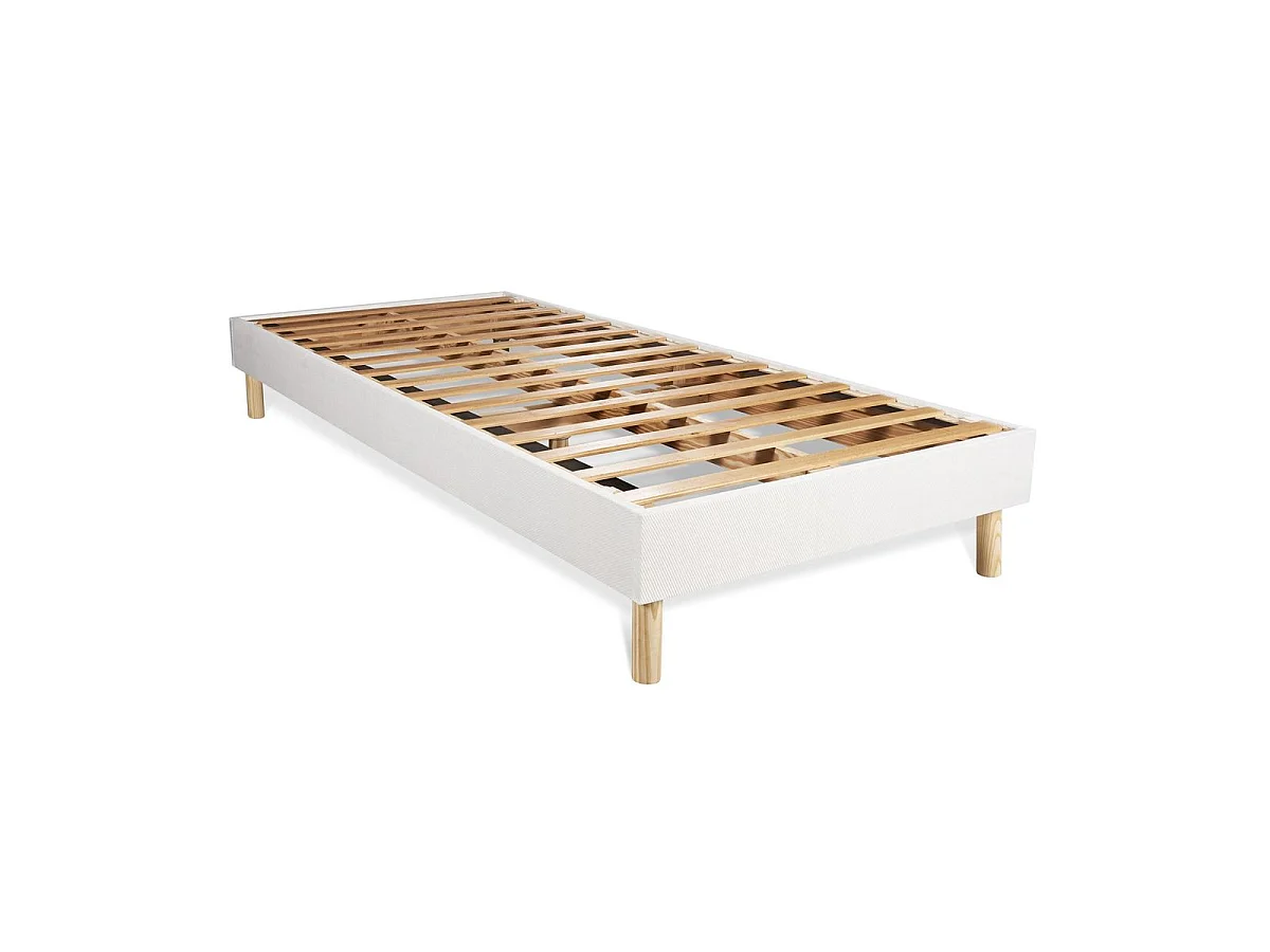 Ensemble matelas ACTILATEX 80x200cm 2 faces à MÉMOIRE DE FORME + LATEX 3zones de confort + sommier KIT blanc