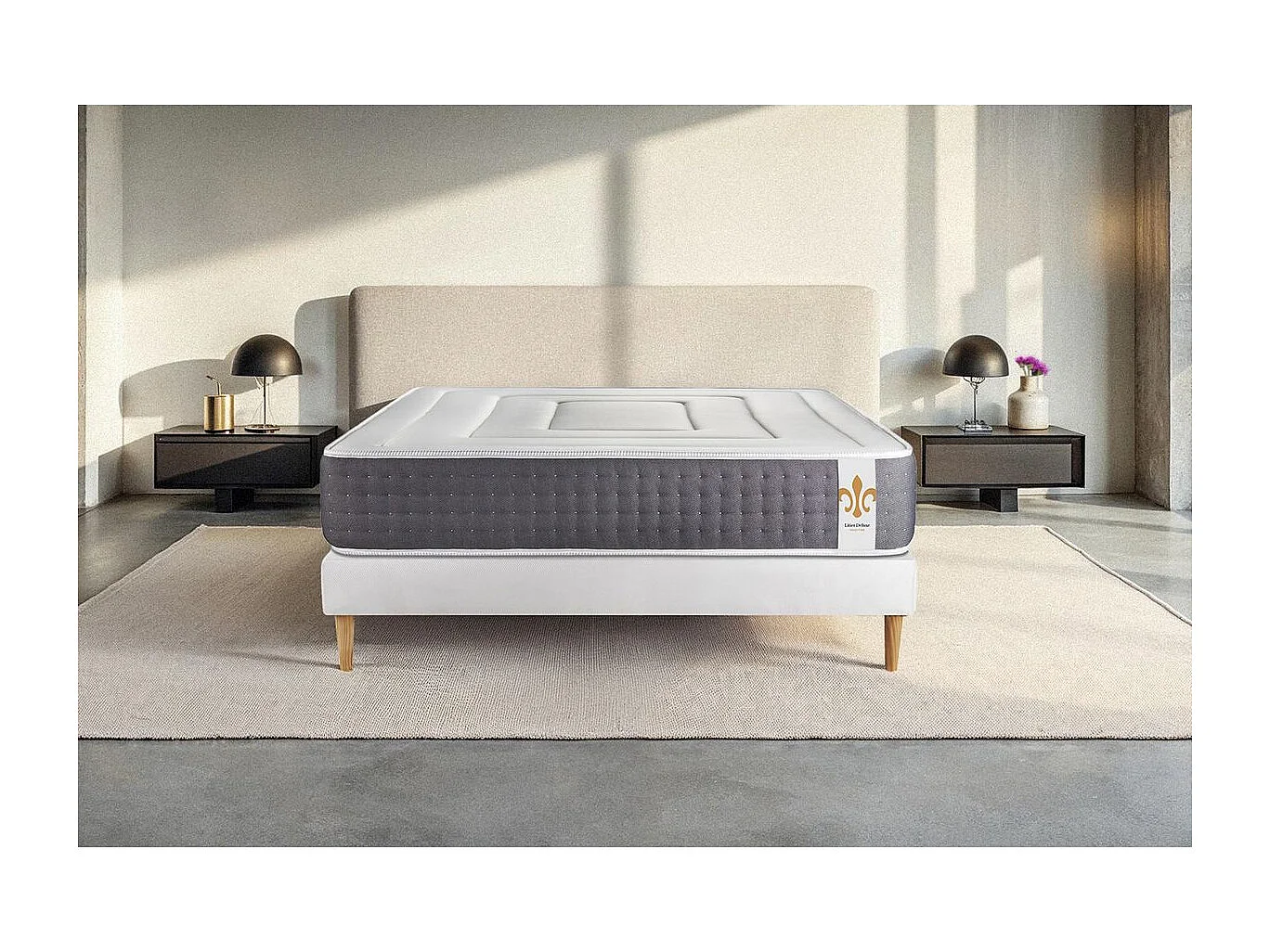 Ensemble Le Vingt-Six 90 x 190 cm sommier Blanc