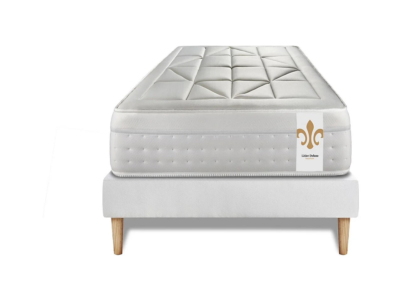 Ensemble Le Vingt-Huit 90 x 190 cm sommier Blanc