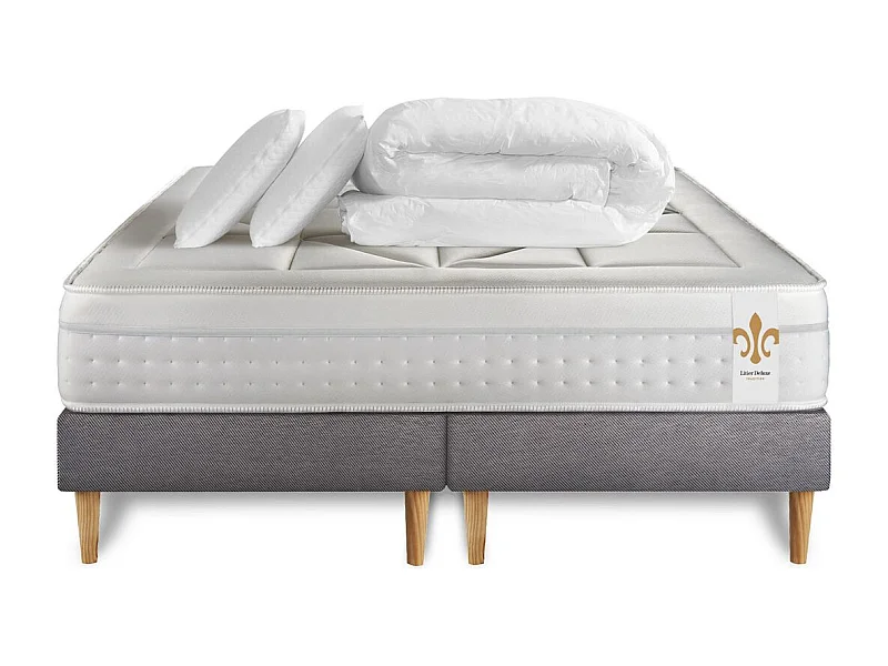 Pack Le Vingt-Huit 160 x 200 cm double sommiers Gris
