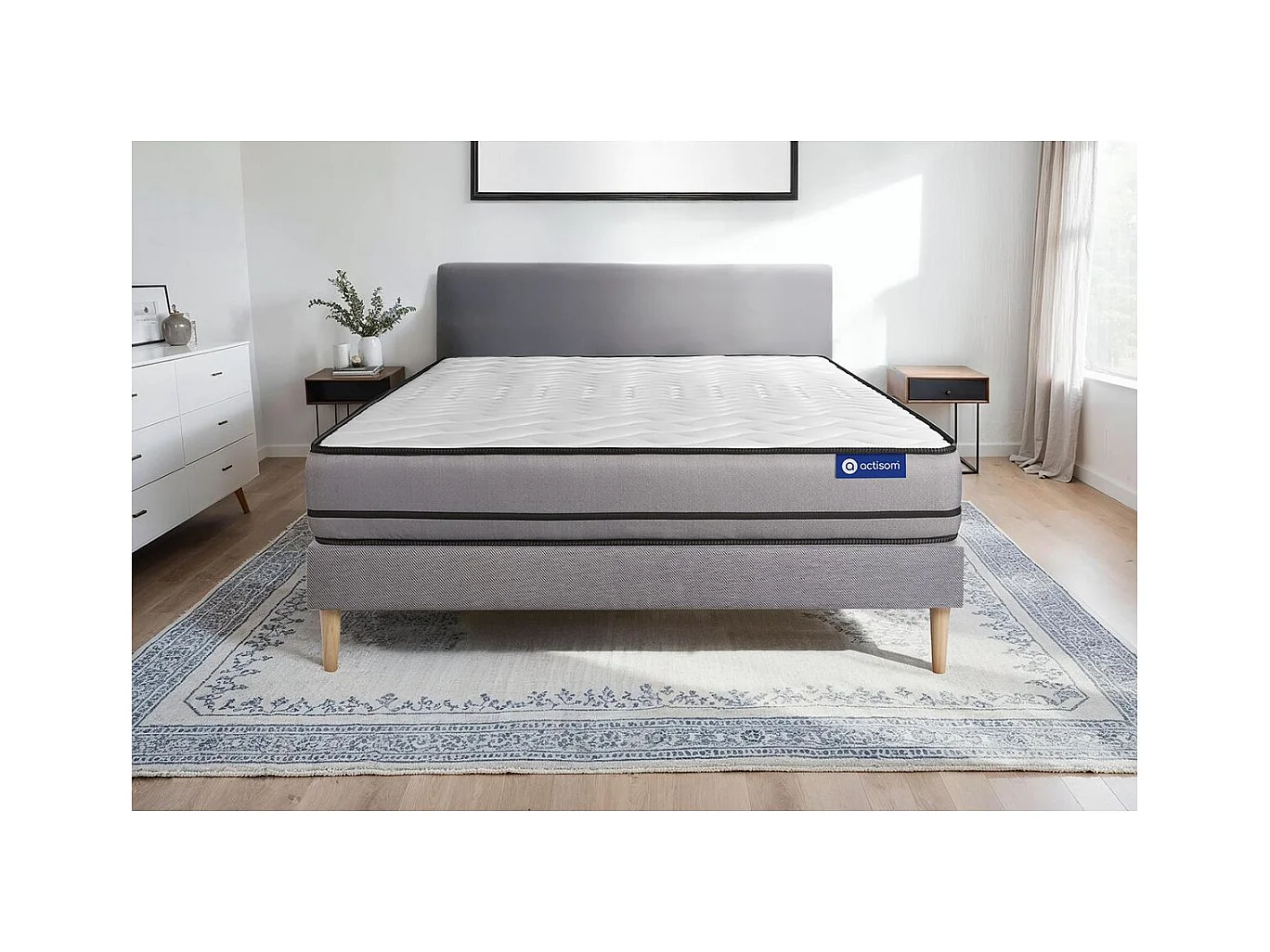 Actiflex night matratze 120x200cm + Bettgestell mit lattenrost - Dicke : 20cm - Taschenfederkern- H5