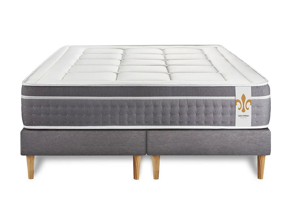 Pack Le Trente 200 x 200 cm double sommiers Gris