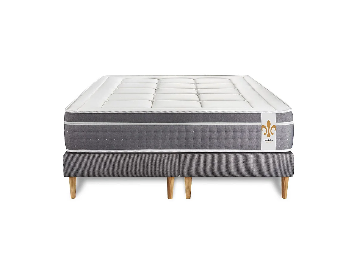 Pack Le Trente 200 x 200 cm double sommiers Gris