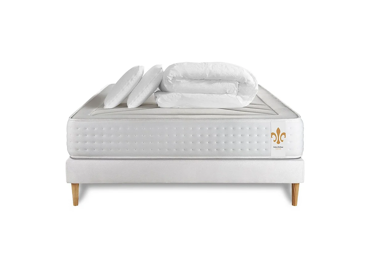 Pack Le Vingt-Quatre 140 x 200 cm sommier Blanc