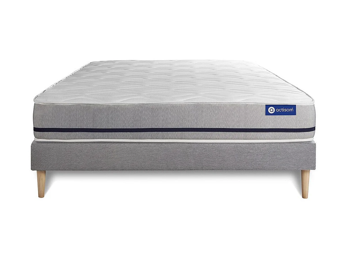 Lattenbodem en Actilatex soft matras 120x190cm , matrasdikte : 20 cm , latex en traagschuim , vrij stevig, 3 comfortzones
