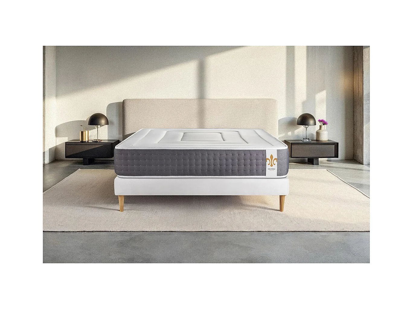 Pack Vingt-Six 160 x 200 cm sommier Kit Blanc