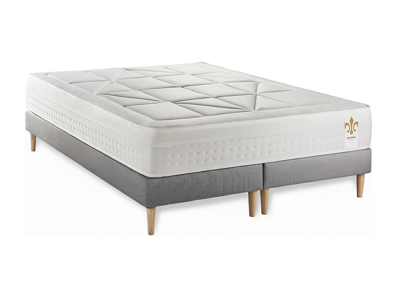 Ensemble Le Vingt-Huit 160 x 200 cm double sommiers Gris